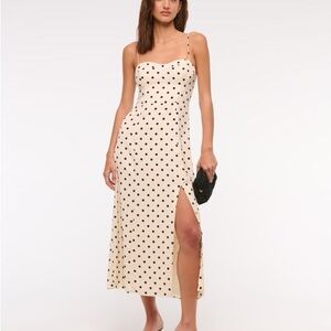 Abercrombie Camille Midi Dress vanilla Dot size xxl petite